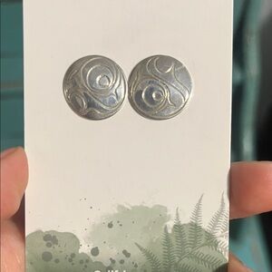 Salmon Egg sterling silver stud earrings